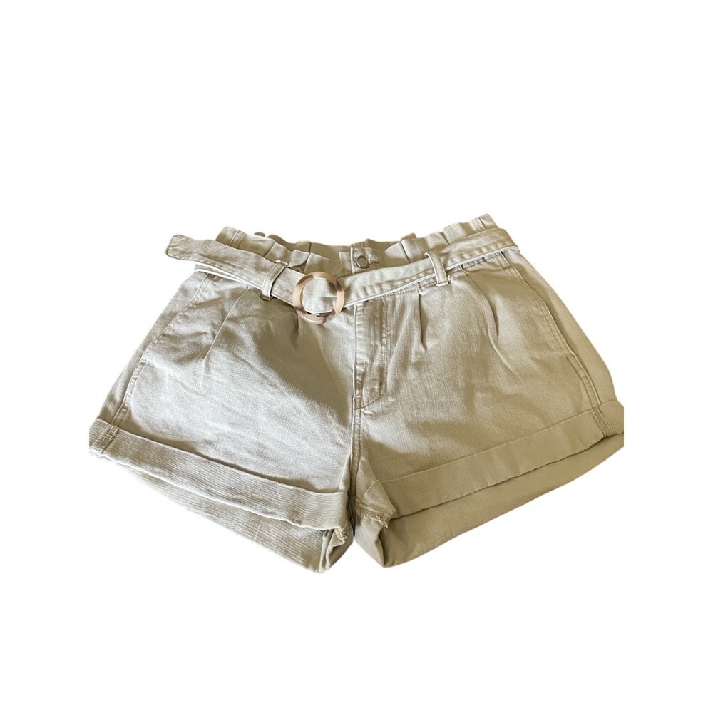 Forever 21 Women's 29 Tan Khaki Classic Cuffed Shorts W/Pockets